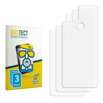 Parte frontal de un envase de producto con el logotipo de la marca BROTECT. Al lado está el protector de pantalla correspondie
