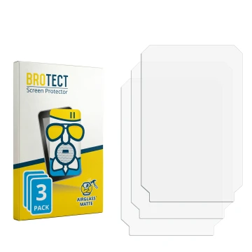 Parte frontal de un envase de producto con el logotipo de la marca BROTECT. Al lado está el protector de pantalla correspondie