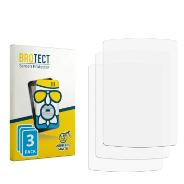 Parte frontal de un envase de producto con el logotipo de la marca BROTECT. Al lado está el protector de pantalla correspondie