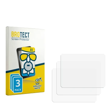 Parte frontal de un envase de producto con el logotipo de la marca BROTECT. Al lado está el protector de pantalla correspondie