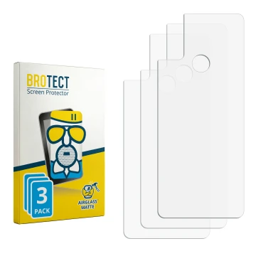 Parte frontal de un envase de producto con el logotipo de la marca BROTECT. Al lado está el protector de pantalla correspondie