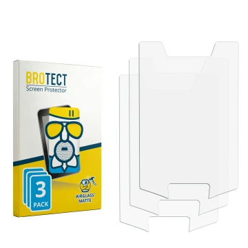 Parte frontal de un envase de producto con el logotipo de la marca BROTECT. Al lado está el protector de pantalla correspondie