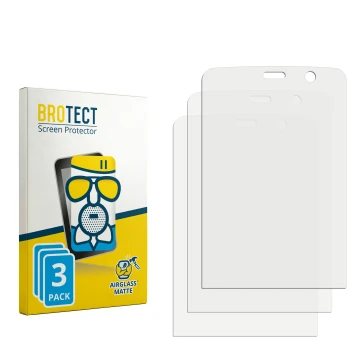 Parte frontal de un envase de producto con el logotipo de la marca BROTECT. Al lado está el protector de pantalla correspondie