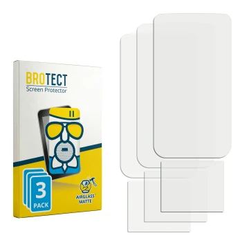 Parte frontal de un envase de producto con el logotipo de la marca BROTECT. Al lado está el protector de pantalla correspondie