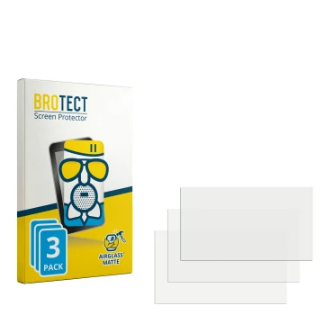 Parte frontal de un envase de producto con el logotipo de la marca BROTECT. Al lado está el protector de pantalla correspondie