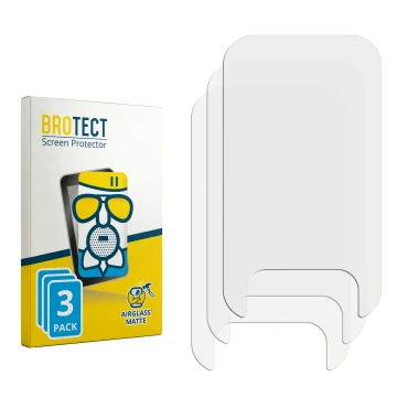 Parte frontal de un envase de producto con el logotipo de la marca BROTECT. Al lado está el protector de pantalla correspondie