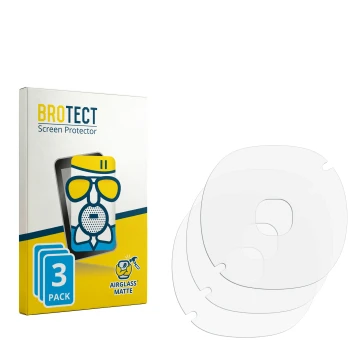 Parte frontal de un envase de producto con el logotipo de la marca BROTECT. Al lado está el protector de pantalla correspondie