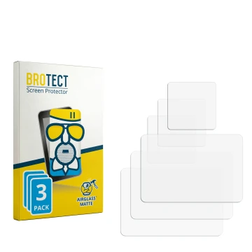 Parte frontal de un envase de producto con el logotipo de la marca BROTECT. Al lado está el protector de pantalla correspondie