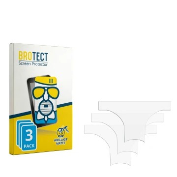 Parte frontal de un envase de producto con el logotipo de la marca BROTECT. Al lado está el protector de pantalla correspondie
