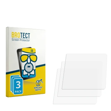 Parte frontal de un envase de producto con el logotipo de la marca BROTECT. Al lado está el protector de pantalla correspondie