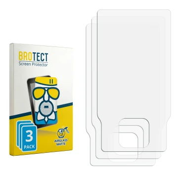 Parte frontal de un envase de producto con el logotipo de la marca BROTECT. Al lado está el protector de pantalla correspondie