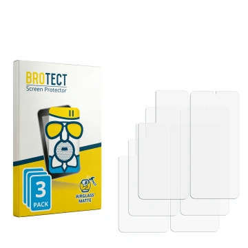 Parte frontal de un envase de producto con el logotipo de la marca BROTECT. Al lado está el protector de pantalla correspondie