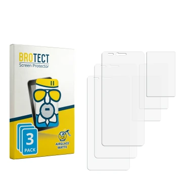 Parte frontal de un envase de producto con el logotipo de la marca BROTECT. Al lado está el protector de pantalla correspondie