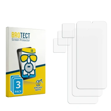 Parte frontal de un envase de producto con el logotipo de la marca BROTECT. Al lado está el protector de pantalla correspondie