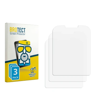 Parte frontal de un envase de producto con el logotipo de la marca BROTECT. Al lado está el protector de pantalla correspondie