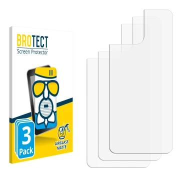 Parte frontal de un envase de producto con el logotipo de la marca BROTECT. Al lado está el protector de pantalla correspondie