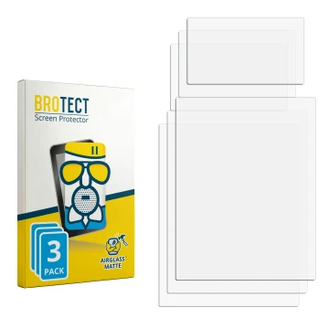 Parte frontal de un envase de producto con el logotipo de la marca BROTECT. Al lado está el protector de pantalla correspondie