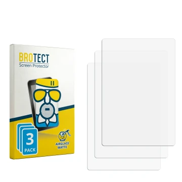 Parte frontal de un envase de producto con el logotipo de la marca BROTECT. Al lado está el protector de pantalla correspondie