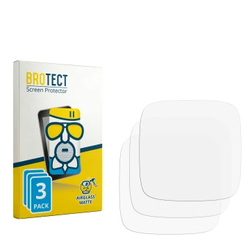 Parte frontal de un envase de producto con el logotipo de la marca BROTECT. Al lado está el protector de pantalla correspondie