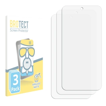 Parte frontal de un envase de producto con el logotipo de la marca BROTECT. Al lado está el protector de pantalla correspondie