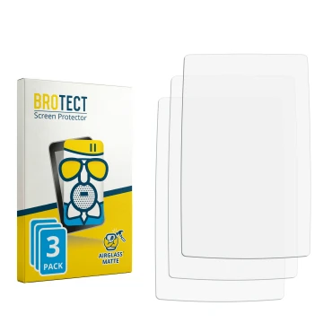 Parte frontal de un envase de producto con el logotipo de la marca BROTECT. Al lado está el protector de pantalla correspondie