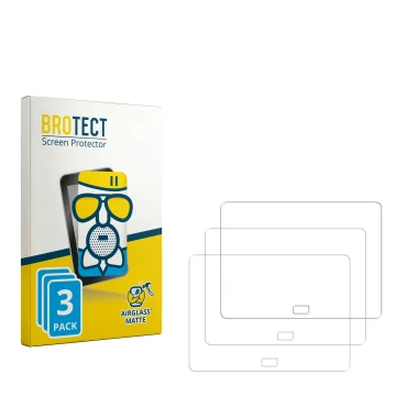 Parte frontal de un envase de producto con el logotipo de la marca BROTECT. Al lado está el protector de pantalla correspondie