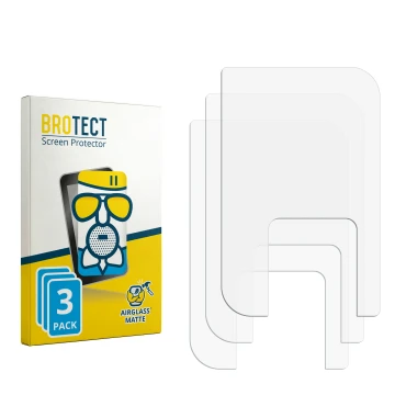 Parte frontal de un envase de producto con el logotipo de la marca BROTECT. Al lado está el protector de pantalla correspondie