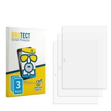 Parte frontal de un envase de producto con el logotipo de la marca BROTECT. Al lado está el protector de pantalla correspondie