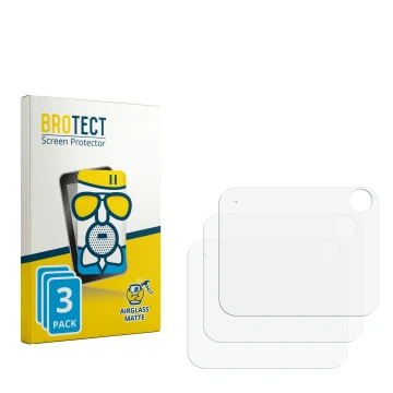 Parte frontal de un envase de producto con el logotipo de la marca BROTECT. Al lado está el protector de pantalla correspondie