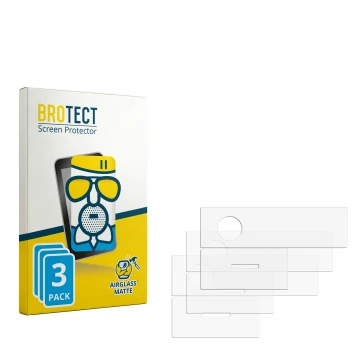 Parte frontal de un envase de producto con el logotipo de la marca BROTECT. Al lado está el protector de pantalla correspondie