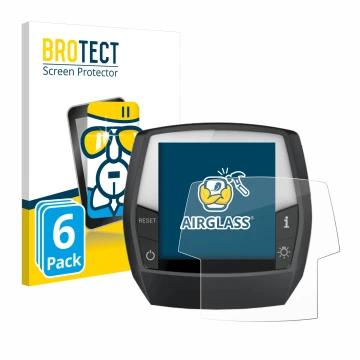 Parte frontal de un envase de producto con el logotipo de la marca BROTECT. Al lado se muestra el dispositivo Bosch Intuvia Ac