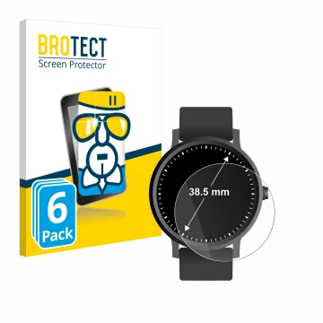 Parte frontal de un envase de producto con el logotipo de la marca BROTECT. Al lado se muestra el dispositivo Relojes (Circula