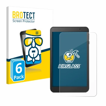 Parte frontal de un envase de producto con el logotipo de la marca BROTECT. Al lado se muestra el dispositivo Vankyo MatrixPad