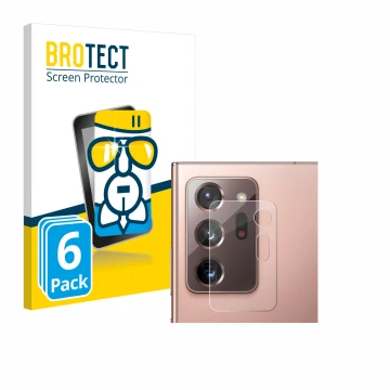 Parte frontal de un envase de producto con el logotipo de la marca BROTECT. Al lado se muestra el dispositivo Samsung Galaxy N