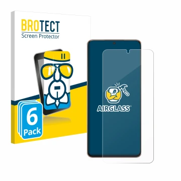 Parte frontal de un envase de producto con el logotipo de la marca BROTECT. Al lado se muestra el dispositivo Samsung Galaxy S