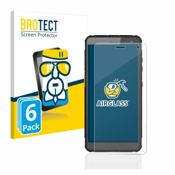 Parte frontal de un envase de producto con el logotipo de la marca BROTECT. Al lado se muestra el dispositivo i.safe MOBILE IS