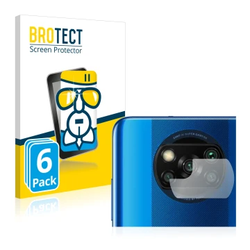 Parte frontal de un envase de producto con el logotipo de la marca BROTECT. Al lado se muestra el dispositivo Xiaomi Poco X3 P