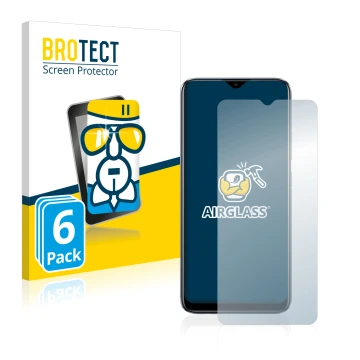 Parte frontal de un envase de producto con el logotipo de la marca BROTECT. Al lado se muestra el dispositivo realme C11 2021 