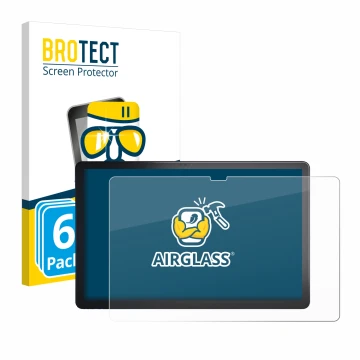 Parte frontal de un envase de producto con el logotipo de la marca BROTECT. Al lado se muestra el dispositivo Lenovo Tab P11 P