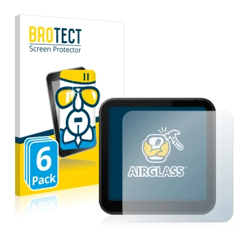 Parte frontal de un envase de producto con el logotipo de la marca BROTECT. Al lado se muestra el dispositivo DJI Action 2 con