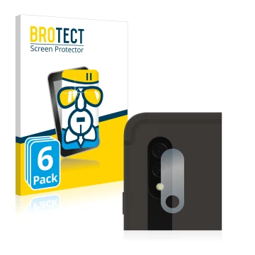 Parte frontal de un envase de producto con el logotipo de la marca BROTECT. Al lado se muestra el dispositivo Samsung Galaxy T