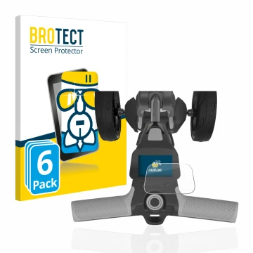 Parte frontal de un envase de producto con el logotipo de la marca BROTECT. Al lado se muestra el dispositivo PowaKaddy FX5 2.