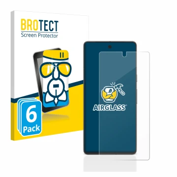 Parte frontal de un envase de producto con el logotipo de la marca BROTECT. Al lado se muestra el dispositivo Google Pixel 7 c