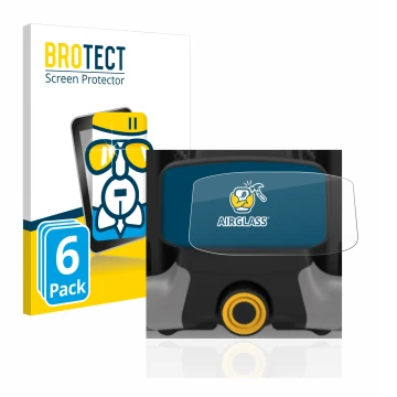 Parte frontal de un envase de producto con el logotipo de la marca BROTECT. Al lado se muestra el dispositivo PowaKaddy CT8 co