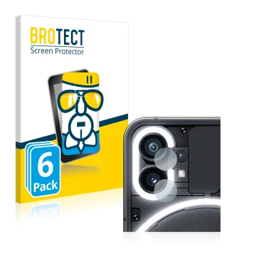 Parte frontal de un envase de producto con el logotipo de la marca BROTECT. Al lado se muestra el dispositivo Nothing Phone (1