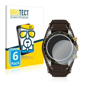 Parte frontal de un envase de producto con el logotipo de la marca BROTECT. Al lado se muestra el dispositivo Tudor Black Bay 