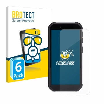 Parte frontal de un envase de producto con el logotipo de la marca BROTECT. Al lado se muestra el dispositivo SkyCaddie SX550 