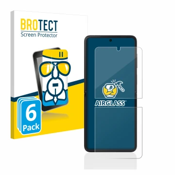 Parte frontal de un envase de producto con el logotipo de la marca BROTECT. Al lado se muestra el dispositivo Oppo Find N2 Fli