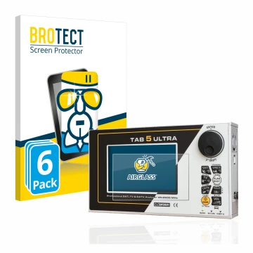 Parte frontal de un envase de producto con el logotipo de la marca BROTECT. Al lado se muestra el dispositivo Rover TAB 5 ULTR