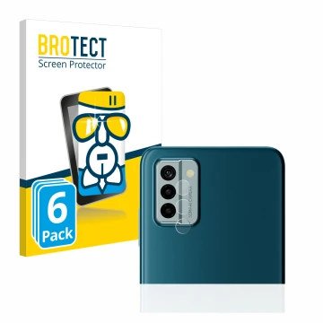 Parte frontal de un envase de producto con el logotipo de la marca BROTECT. Al lado se muestra el dispositivo Nokia G22 (SÓLO 